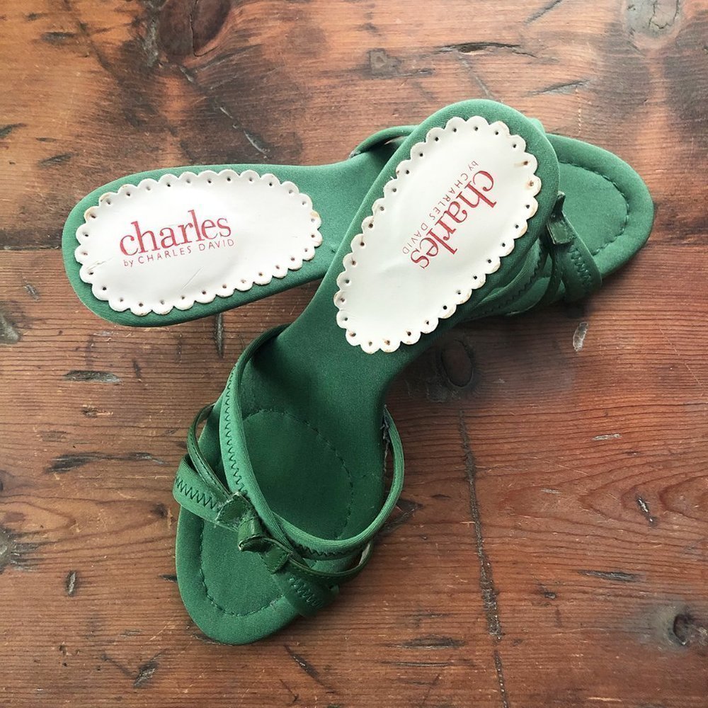 Charles David Leaf Green Slide Sandals Size 6.5 B NEW - Picture 5 of 5
